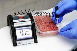 Kontrolle vom frischen Hackfleisch.